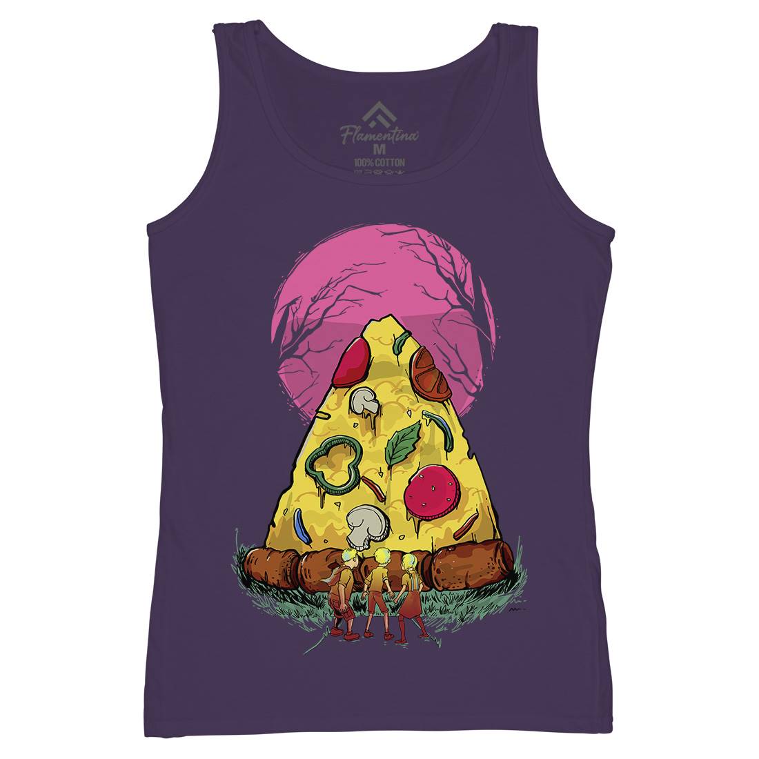 Pizza Monster Womens Organic Tank Top Vest Food D065