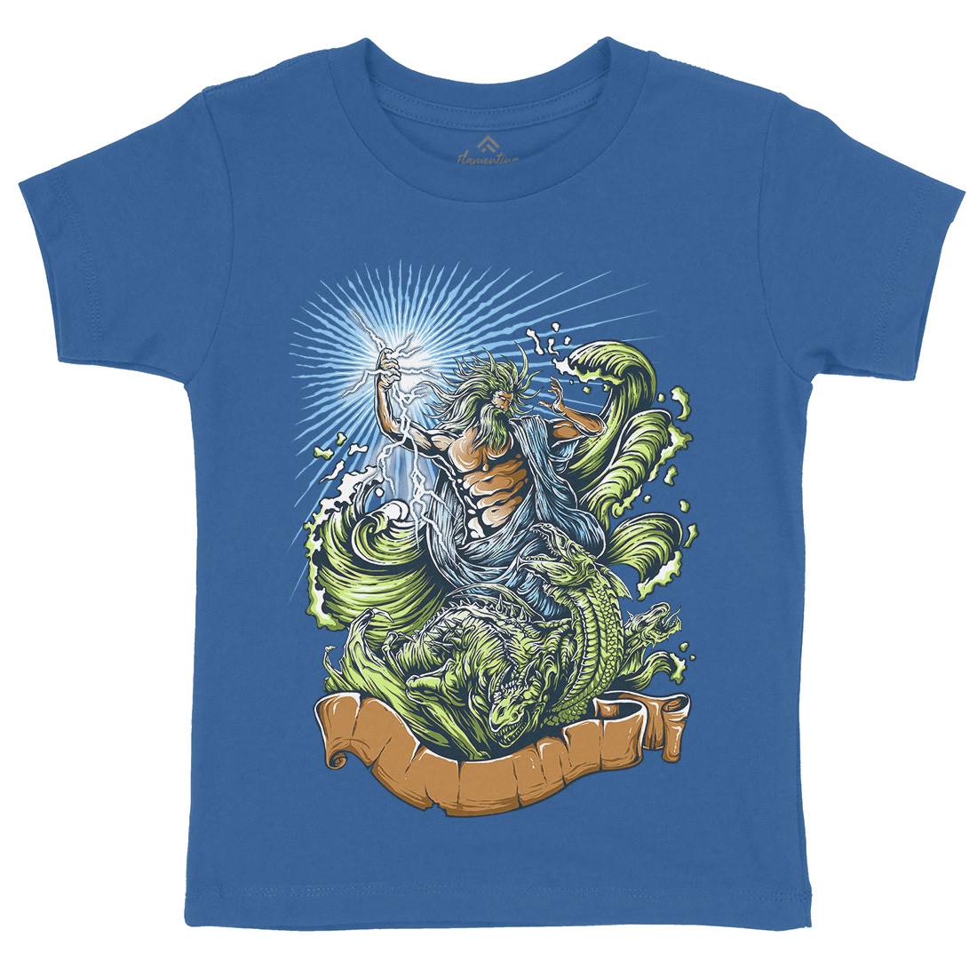 Poseidon Kids Organic Crew Neck T-Shirt Navy D067