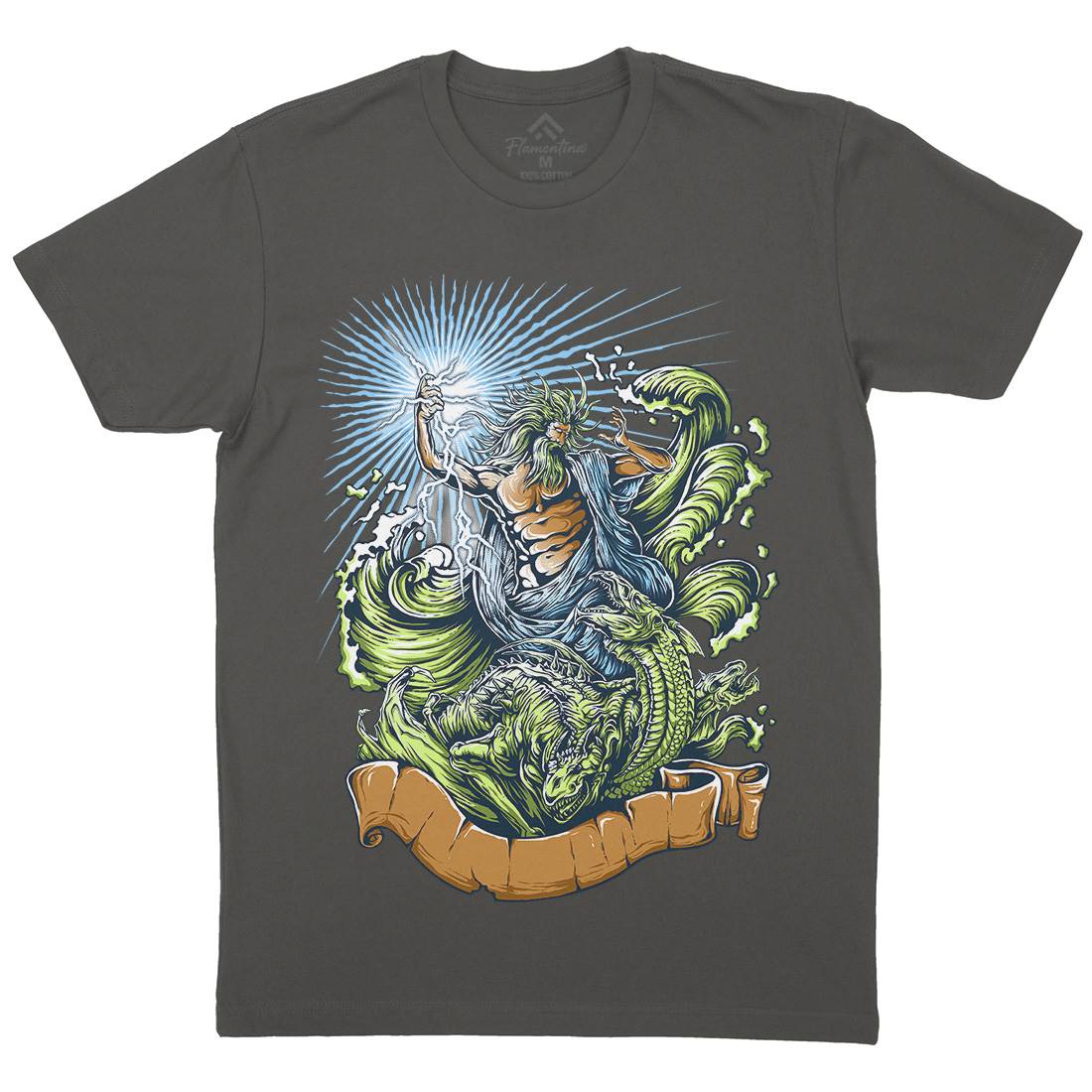 Poseidon Mens Organic Crew Neck T-Shirt Navy D067