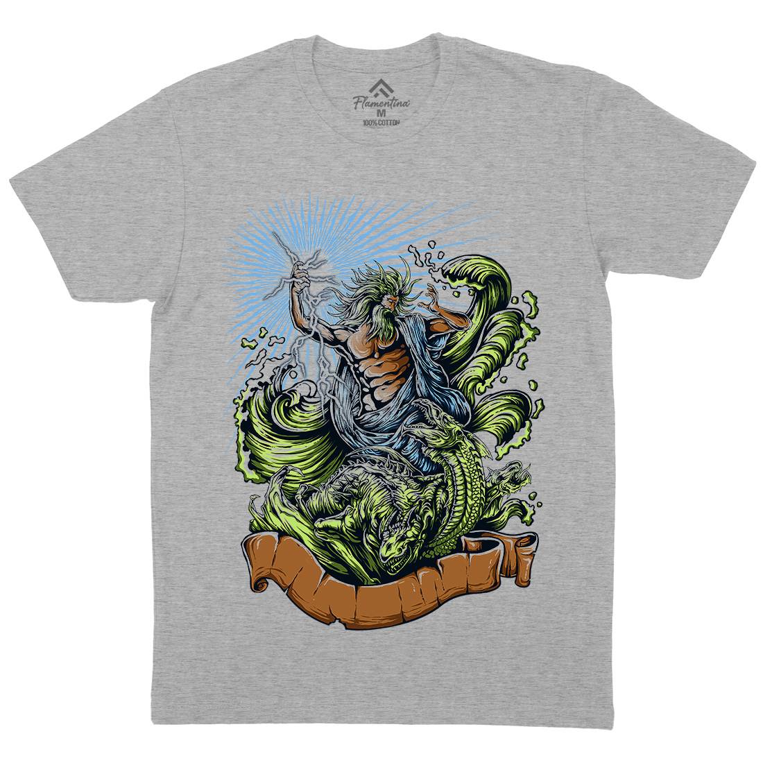 Poseidon Mens Crew Neck T-Shirt Navy D067