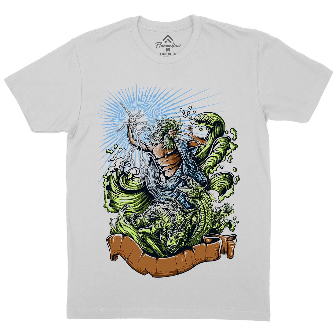Poseidon Mens Crew Neck T-Shirt Navy D067
