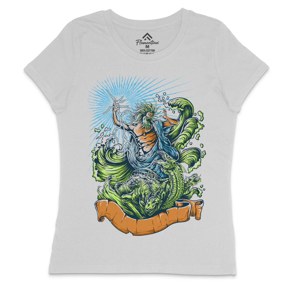 Poseidon Womens Crew Neck T-Shirt Navy D067