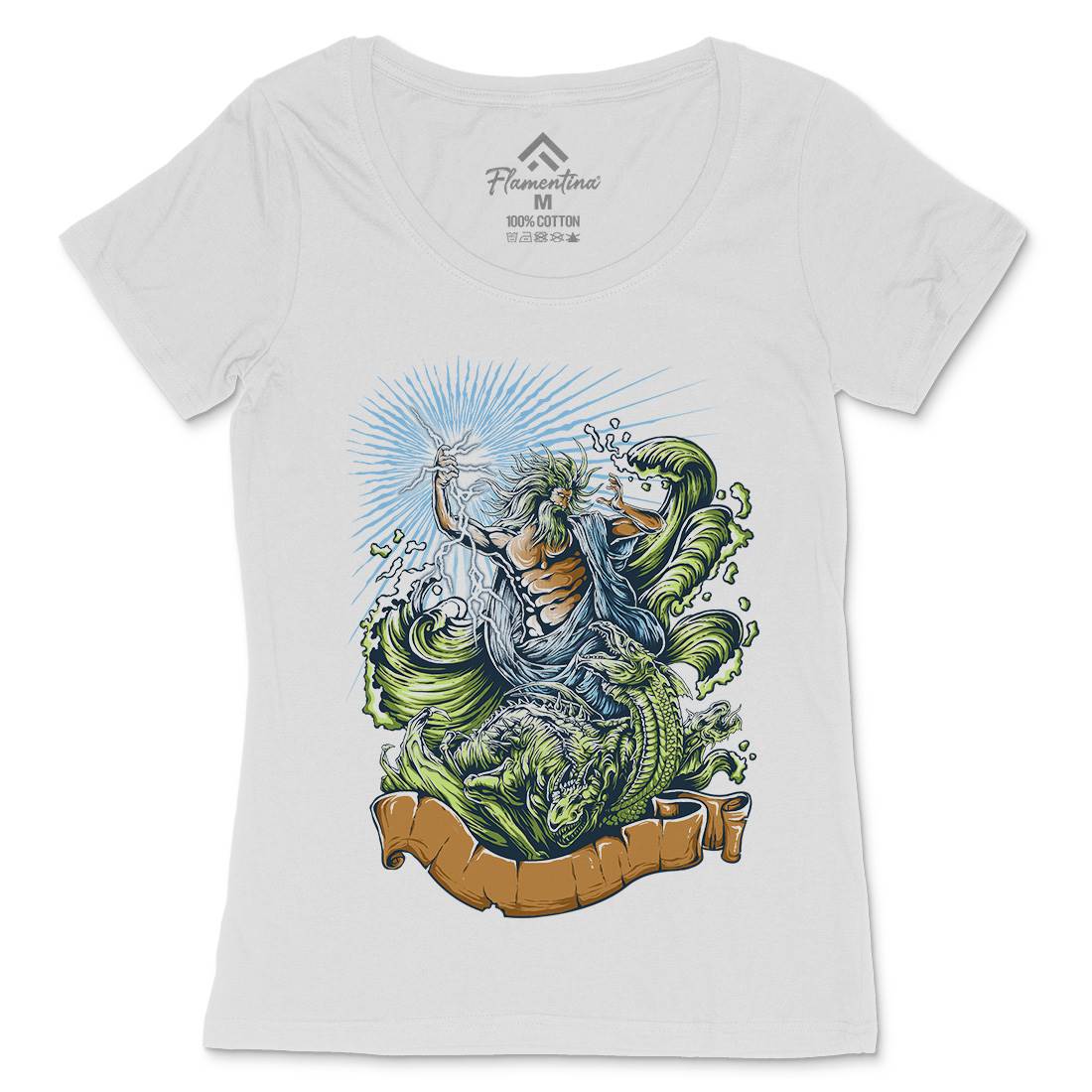 Poseidon Womens Scoop Neck T-Shirt Navy D067