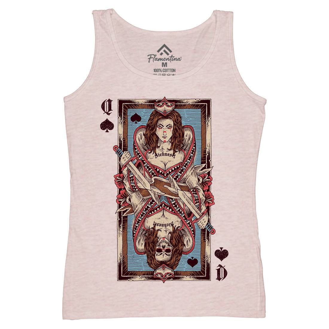 Queen Card Womens Organic Tank Top Vest Horror D068