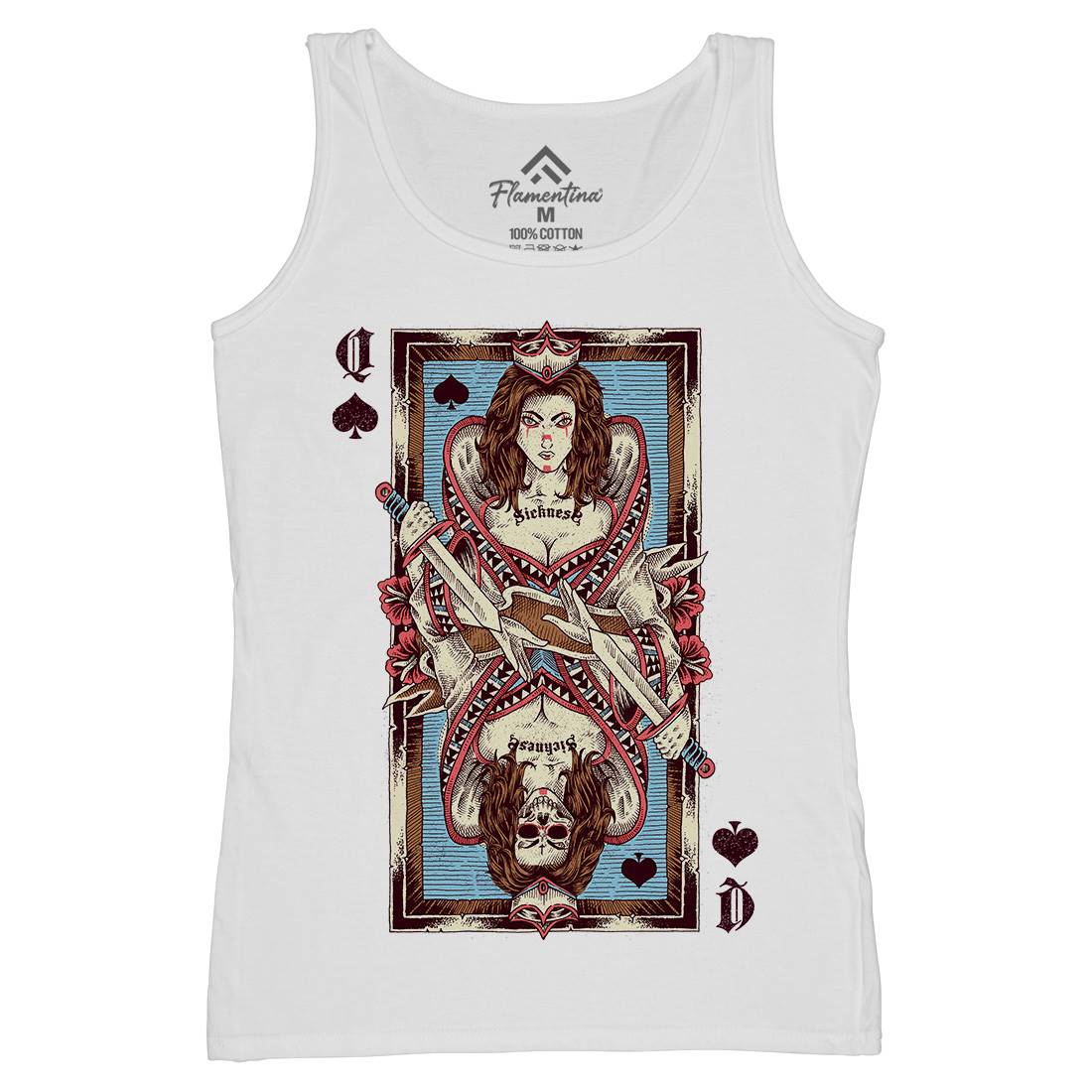 Queen Card Womens Organic Tank Top Vest Horror D068