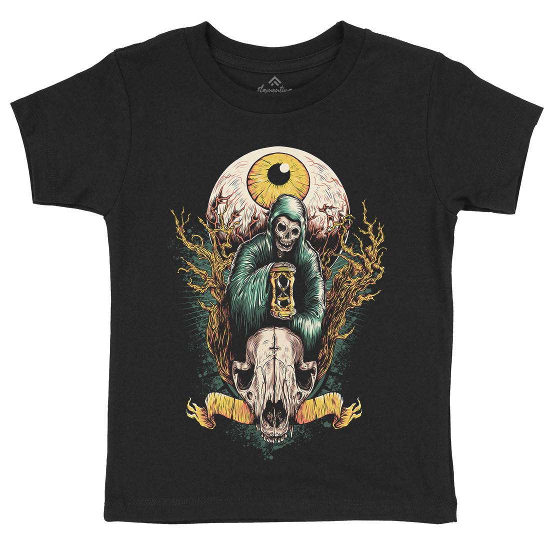 Reaper Eye Kids Organic Crew Neck T-Shirt Horror D069