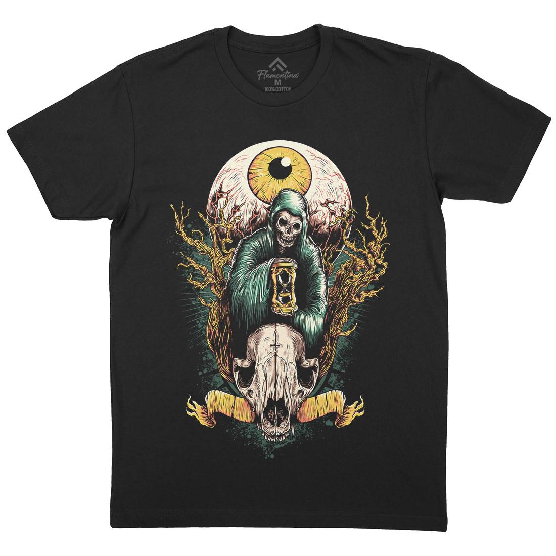 Reaper Eye Mens Crew Neck T-Shirt Horror D069