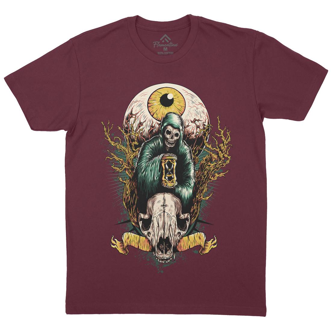 Reaper Eye Mens Organic Crew Neck T-Shirt Horror D069