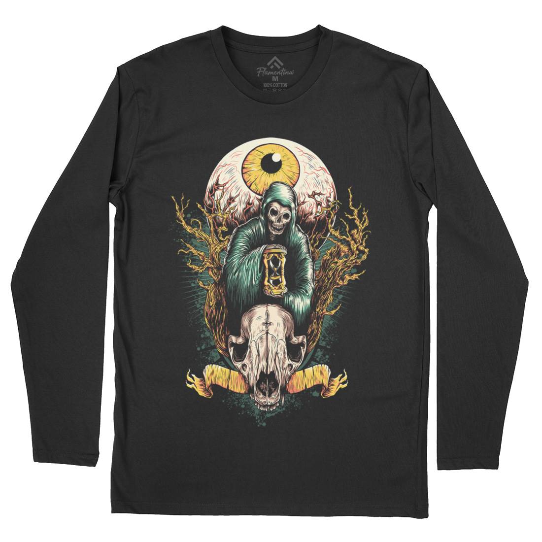 Reaper Eye Mens Long Sleeve T-Shirt Horror D069