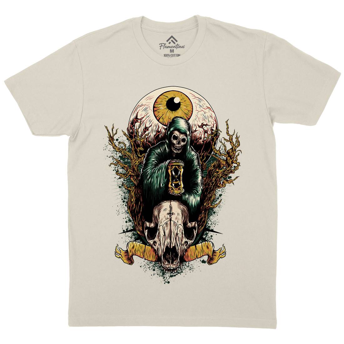 Reaper Eye Mens Organic Crew Neck T-Shirt Horror D069