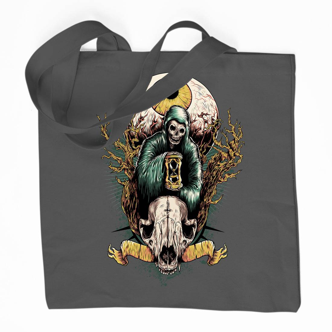 Reaper Eye Organic Premium Cotton Tote Bag Horror D069