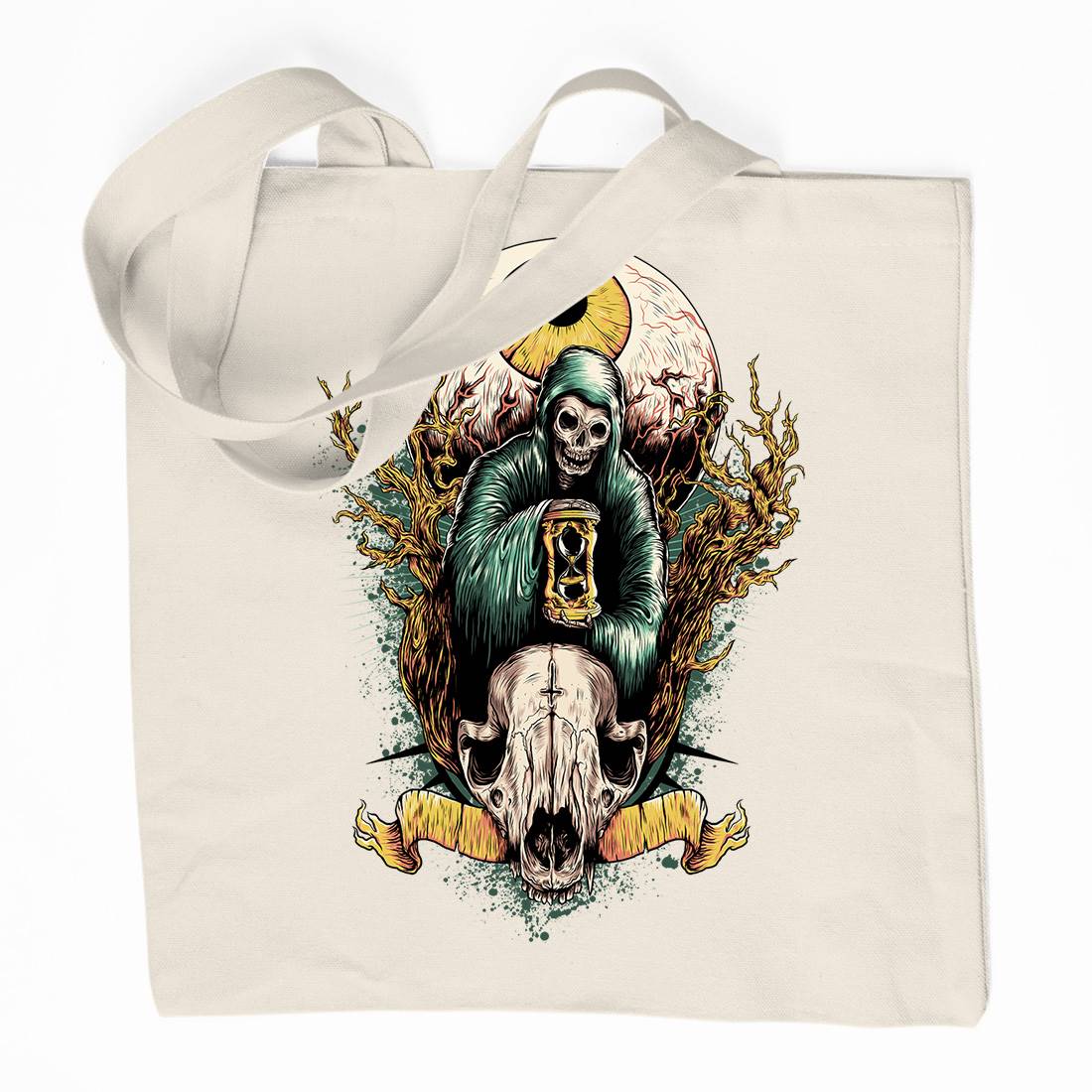 Reaper Eye Organic Premium Cotton Tote Bag Horror D069