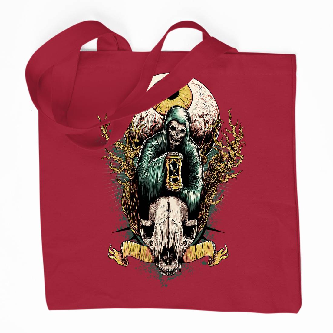 Reaper Eye Organic Premium Cotton Tote Bag Horror D069