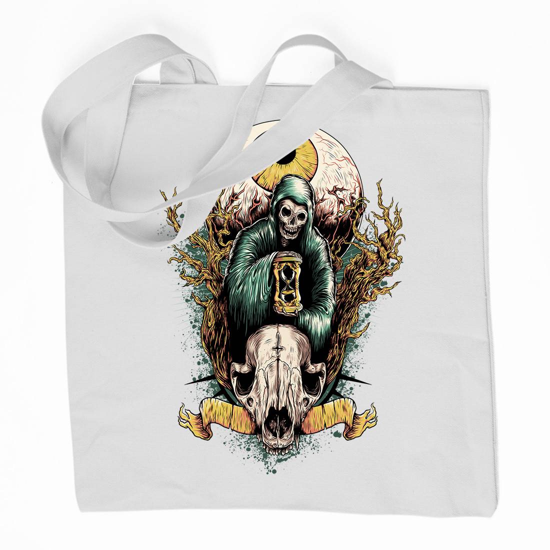 Reaper Eye Organic Premium Cotton Tote Bag Horror D069