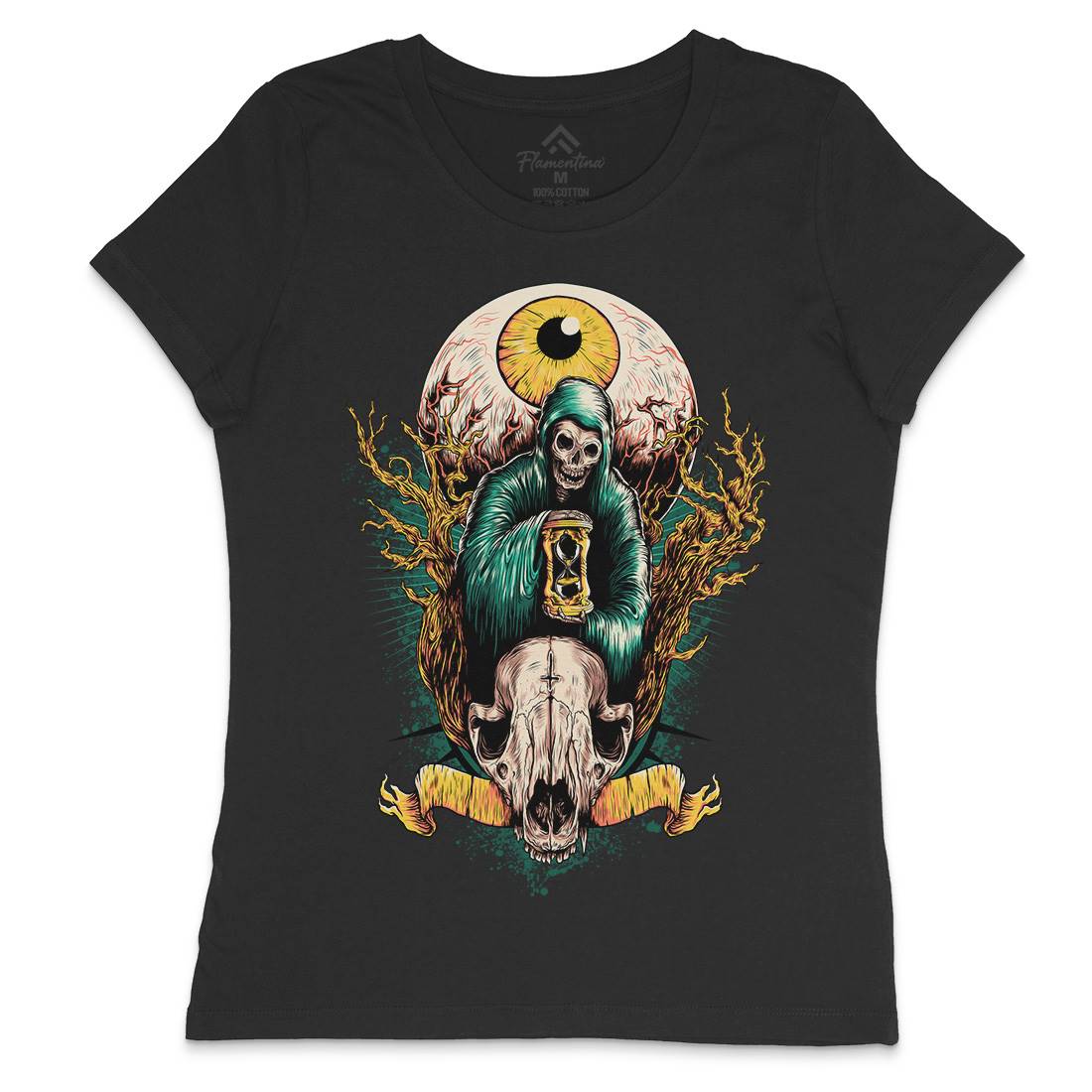 Reaper Eye Womens Crew Neck T-Shirt Horror D069
