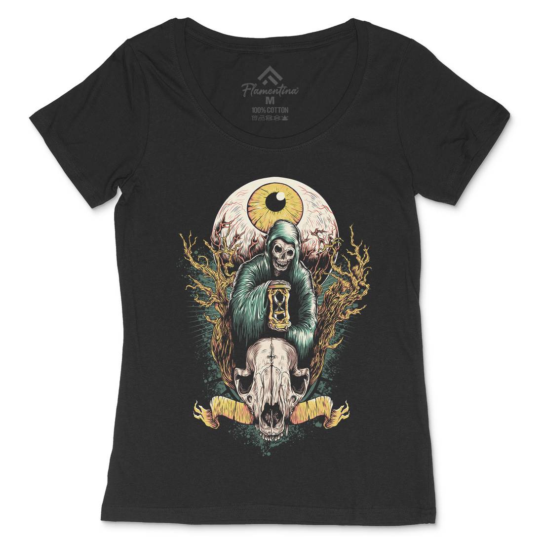 Reaper Eye Womens Scoop Neck T-Shirt Horror D069