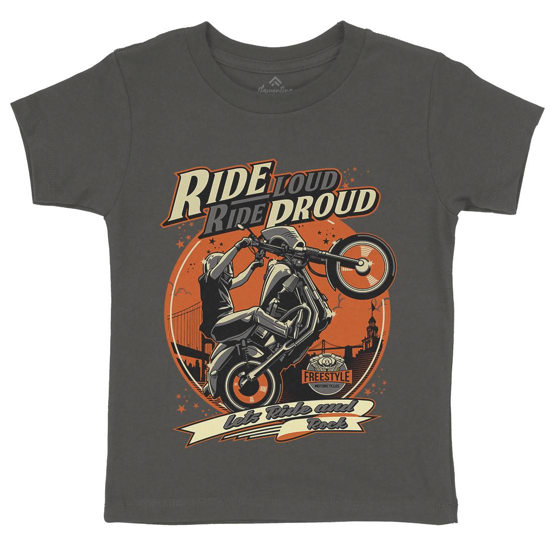 Ride Proud Kids Crew Neck T-Shirt Motorcycles D070