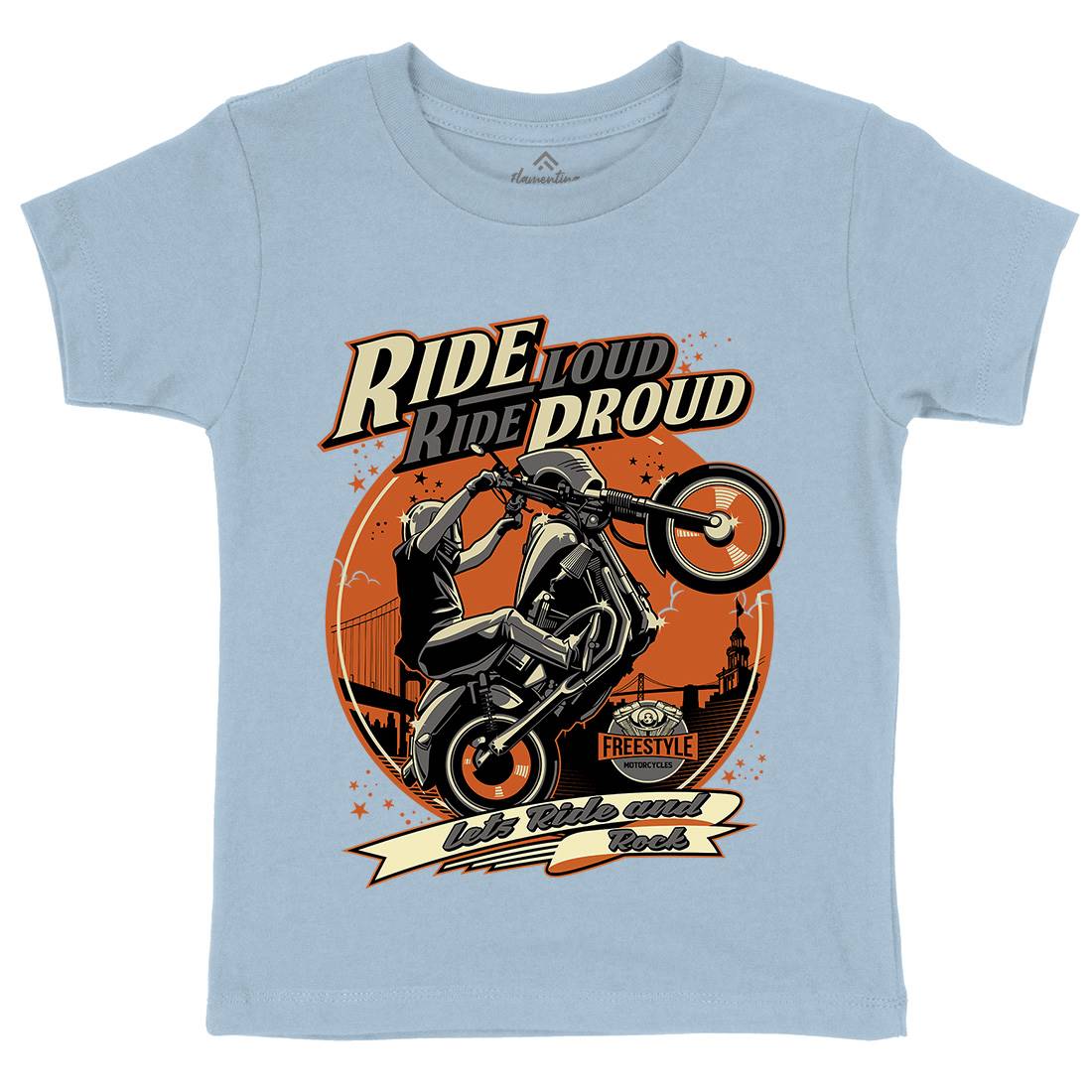 Ride Proud Kids Organic Crew Neck T-Shirt Motorcycles D070