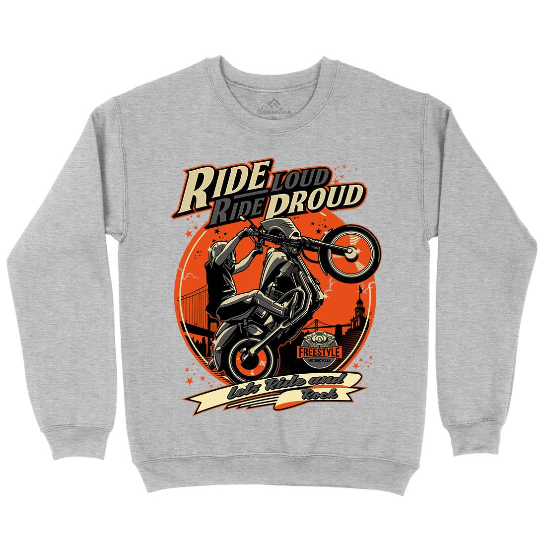 Ride Proud Kids Crew Neck Sweatshirt Motorcycles D070