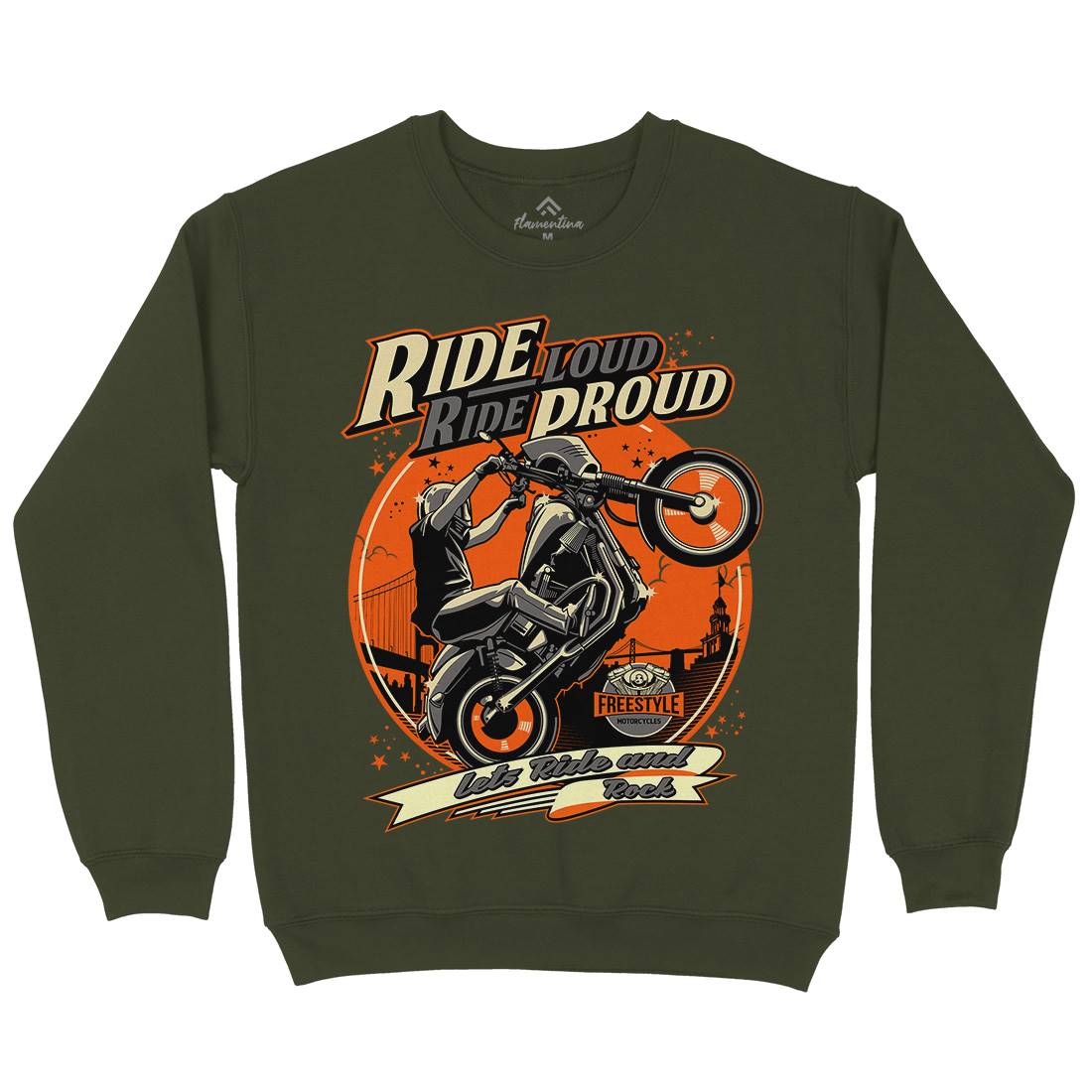 Ride Proud Mens Crew Neck Sweatshirt Motorcycles D070