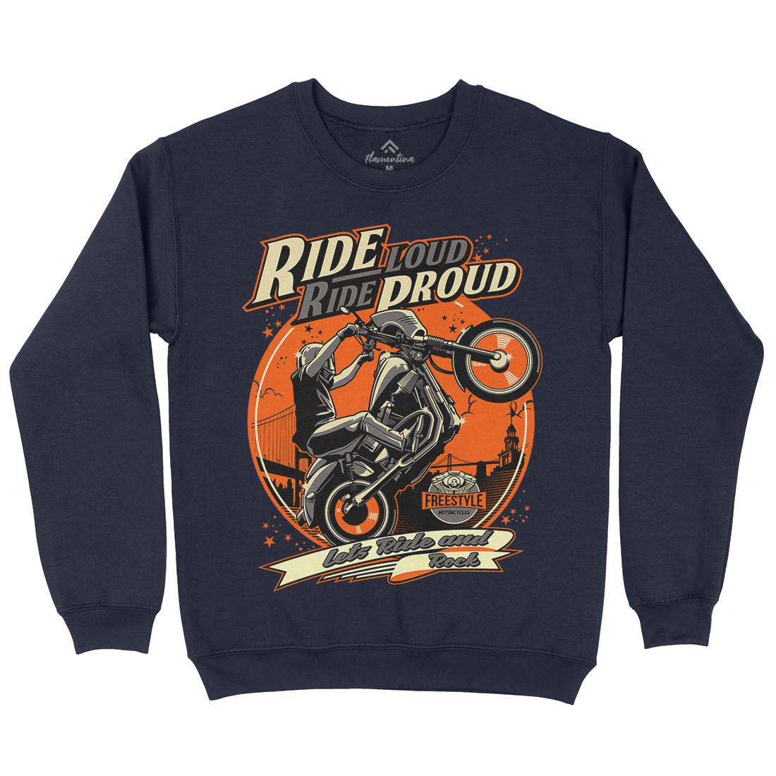 Ride Proud Kids Crew Neck Sweatshirt Motorcycles D070