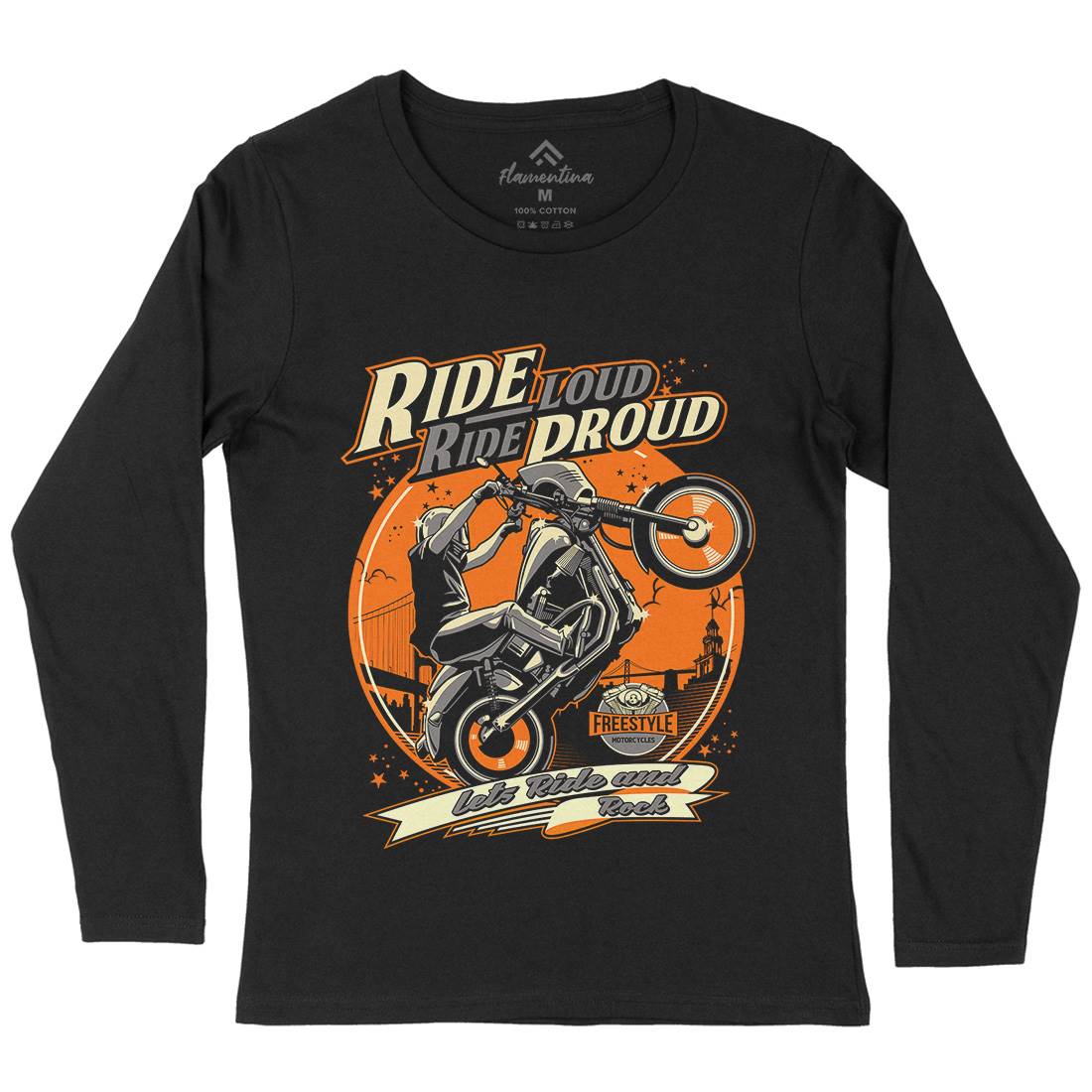 Ride Proud Womens Long Sleeve T-Shirt Motorcycles D070