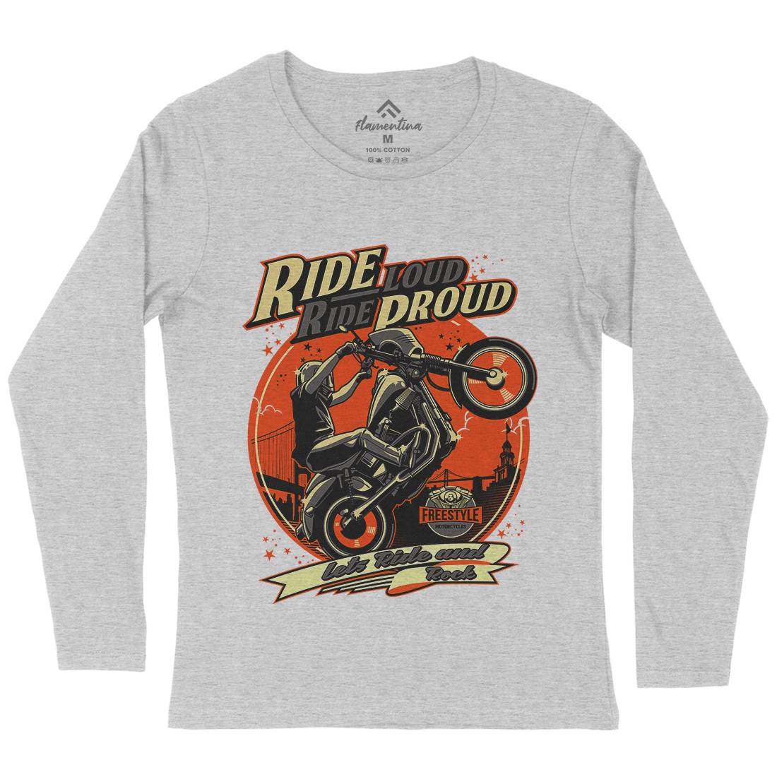 Ride Proud Womens Long Sleeve T-Shirt Motorcycles D070