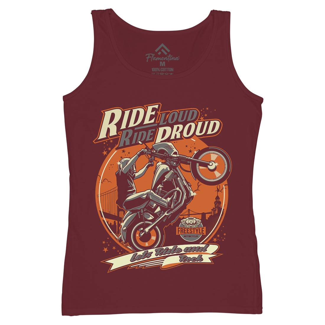 Ride Proud Womens Organic Tank Top Vest Motorcycles D070