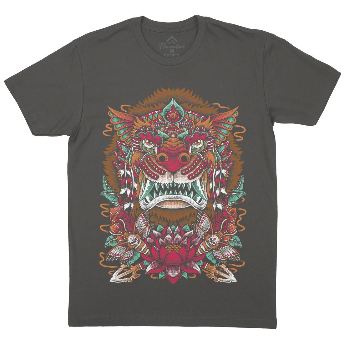 Rise Of Lion Mens Organic Crew Neck T-Shirt Animals D071