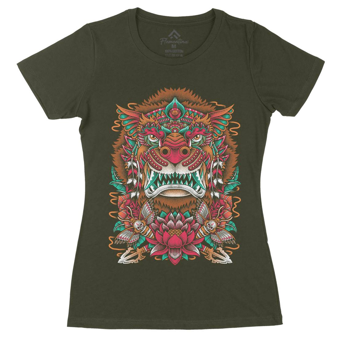 Rise Of Lion Womens Organic Crew Neck T-Shirt Animals D071
