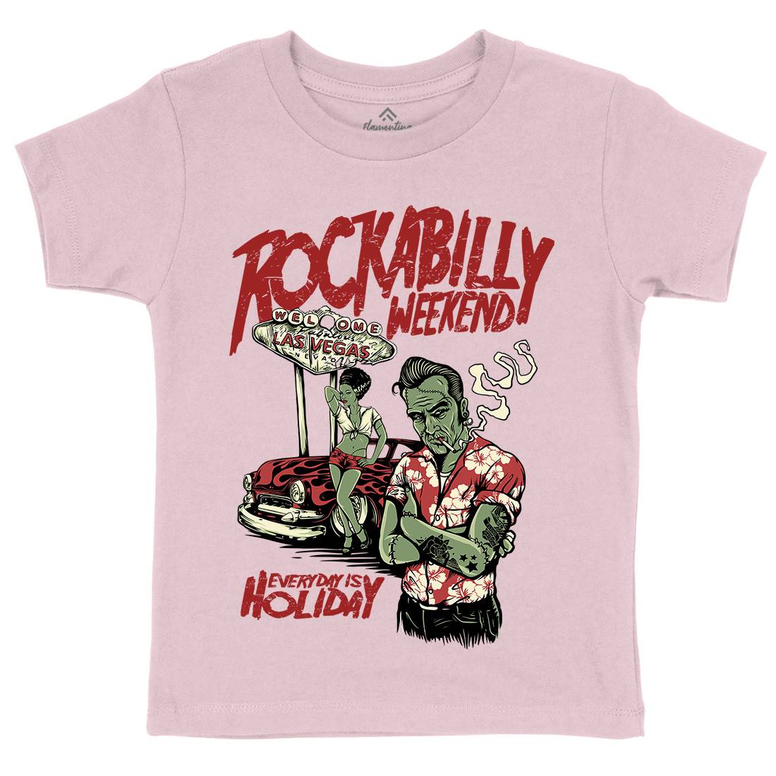 Rockabilly Kids Crew Neck T-Shirt Music D072