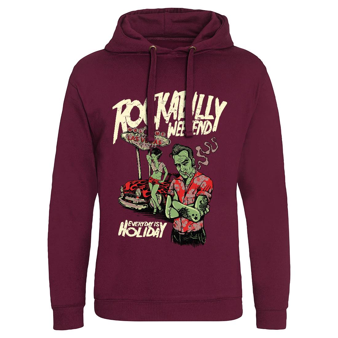 Rockabilly Mens Hoodie Without Pocket Music D072