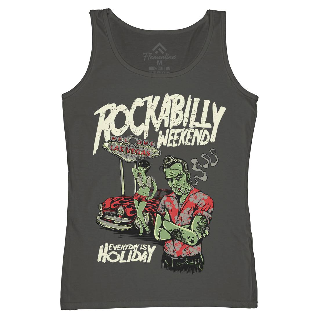Rockabilly Womens Organic Tank Top Vest Music D072