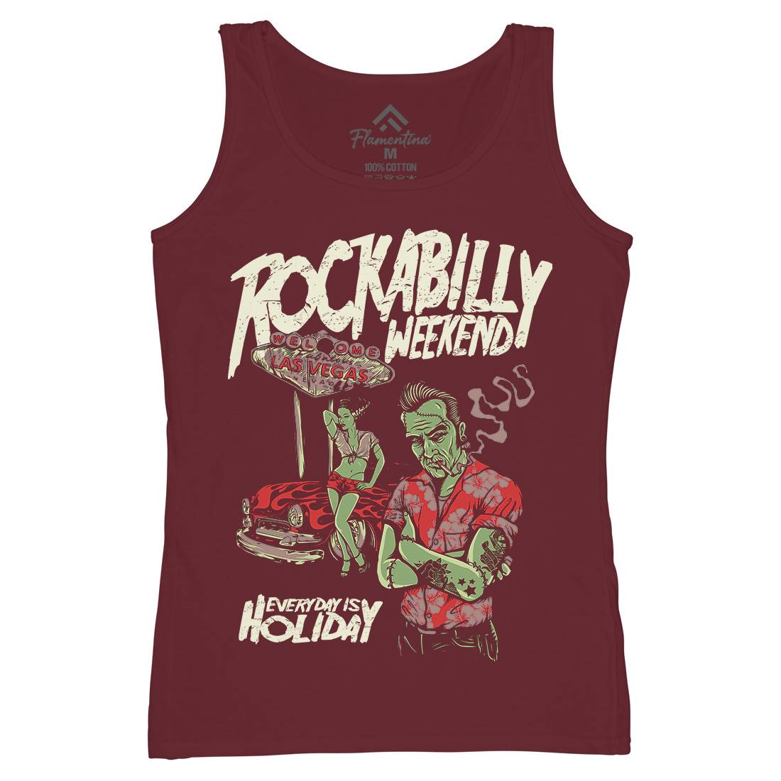 Rockabilly Womens Organic Tank Top Vest Music D072