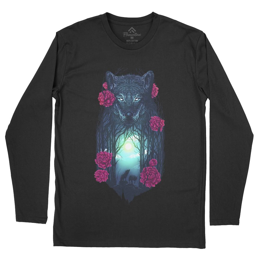 Running With The Wolves Mens Long Sleeve T-Shirt Animals D073