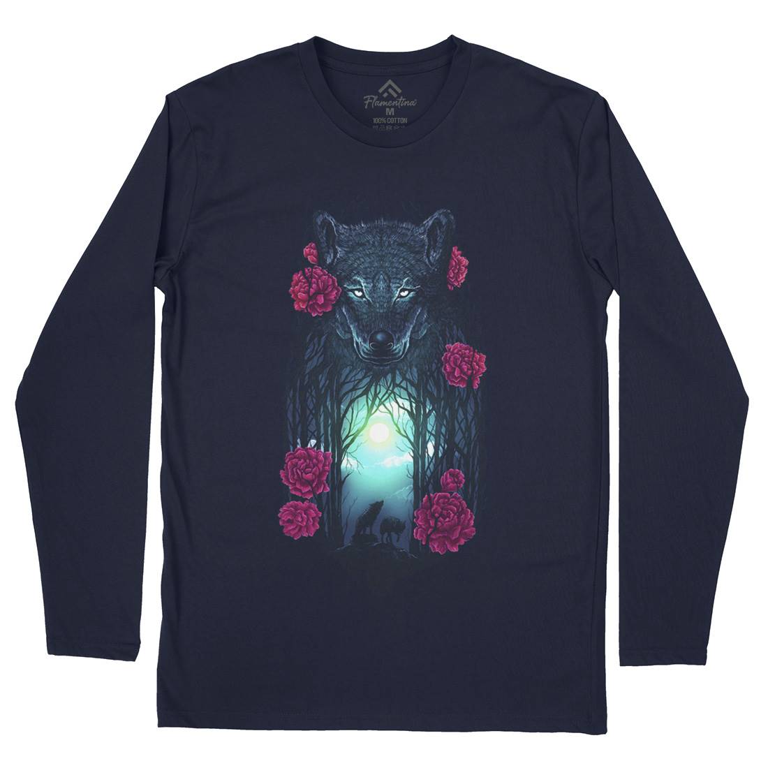 Running With The Wolves Mens Long Sleeve T-Shirt Animals D073