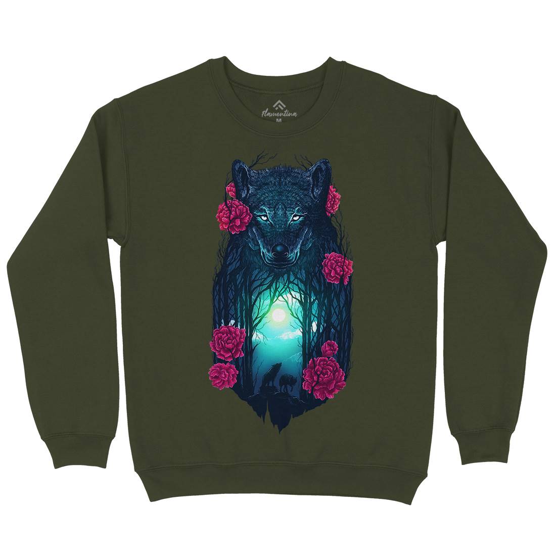 Running With The Wolves Mens Crew Neck Sweatshirt Animals D073