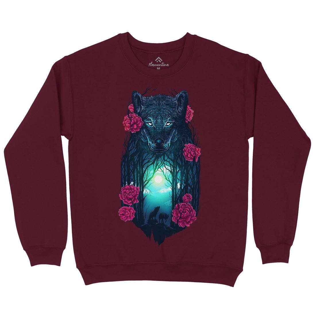 Running With The Wolves Mens Crew Neck Sweatshirt Animals D073