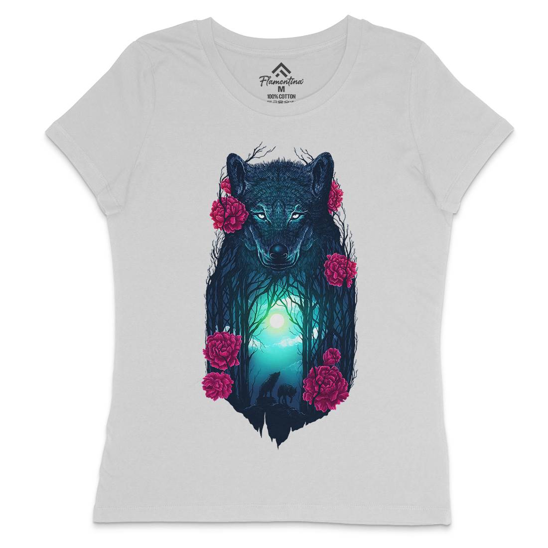 Running With The Wolves Womens Crew Neck T-Shirt Animals D073