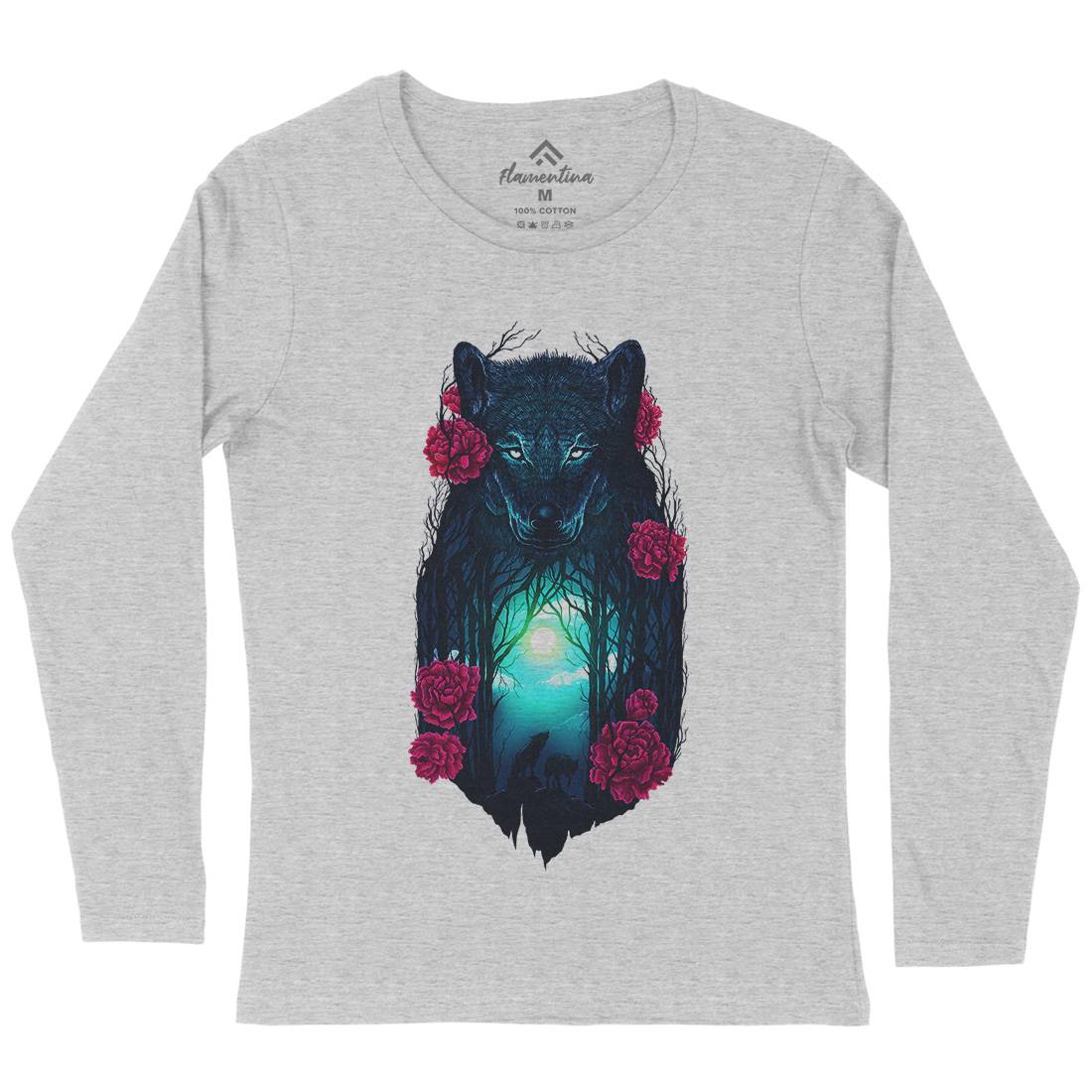 Running With The Wolves Womens Long Sleeve T-Shirt Animals D073