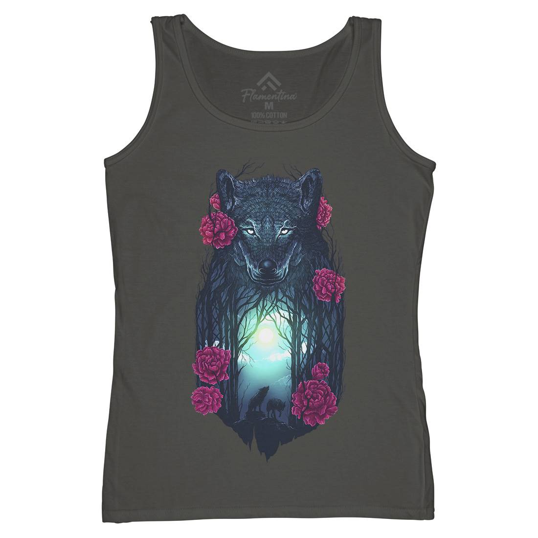 Running With The Wolves Womens Organic Tank Top Vest Animals D073