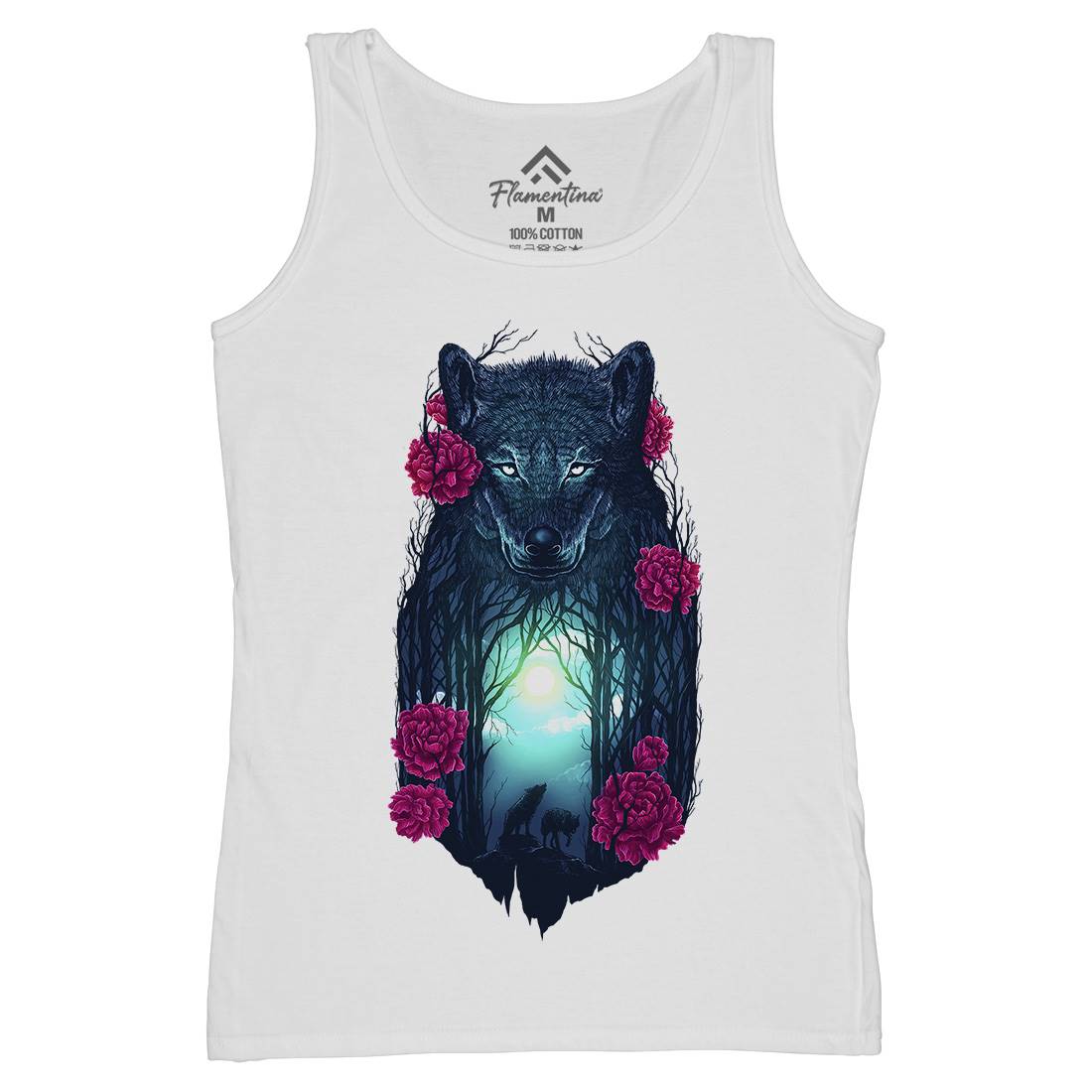 Running With The Wolves Womens Organic Tank Top Vest Animals D073