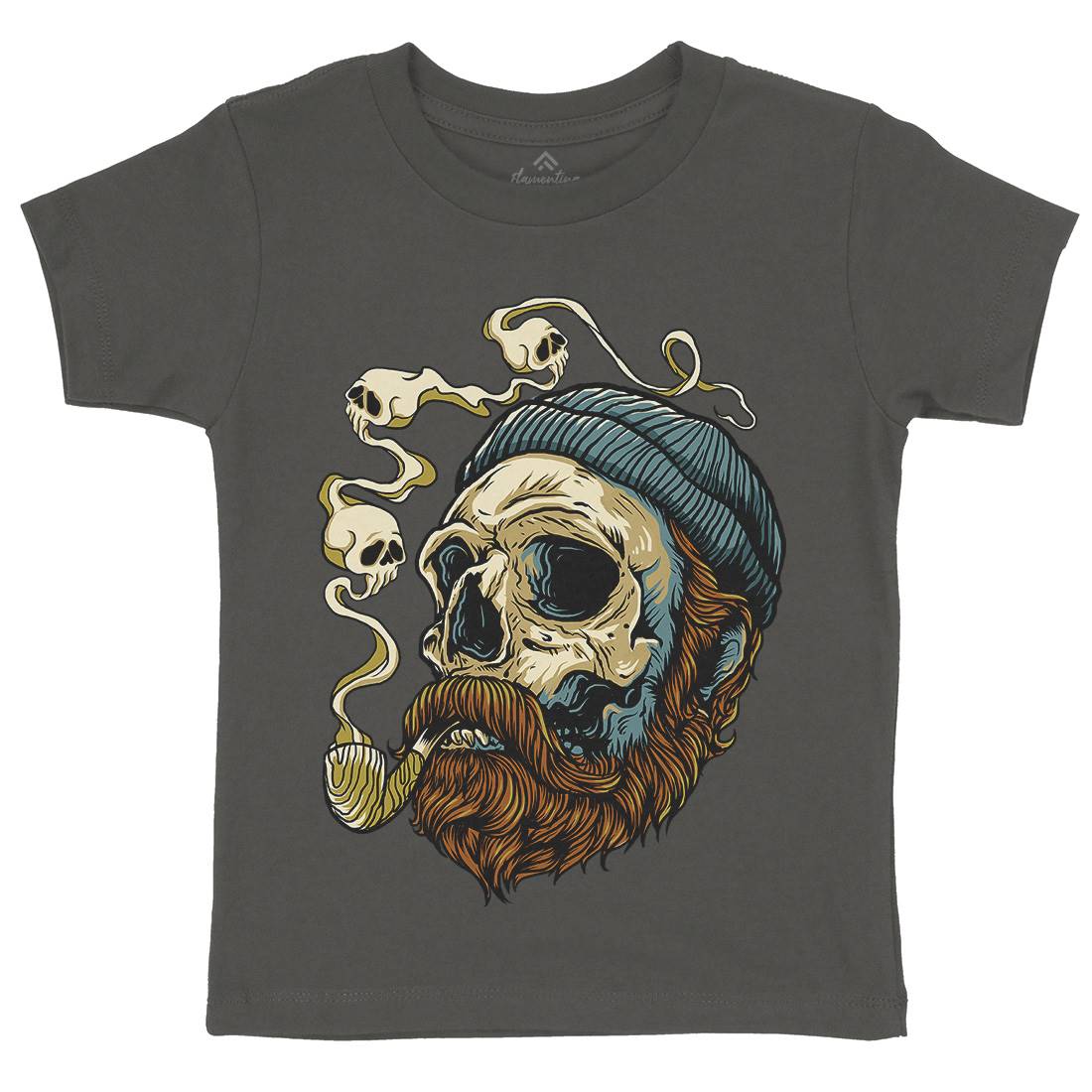Sailor Skull Kids Organic Crew Neck T-Shirt Navy D074
