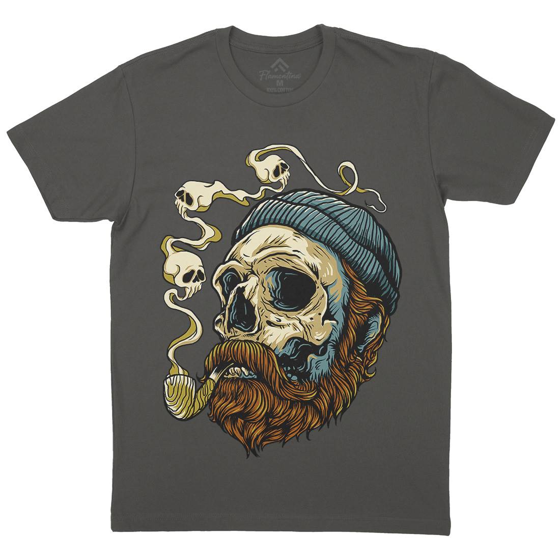 Sailor Skull Mens Crew Neck T-Shirt Navy D074