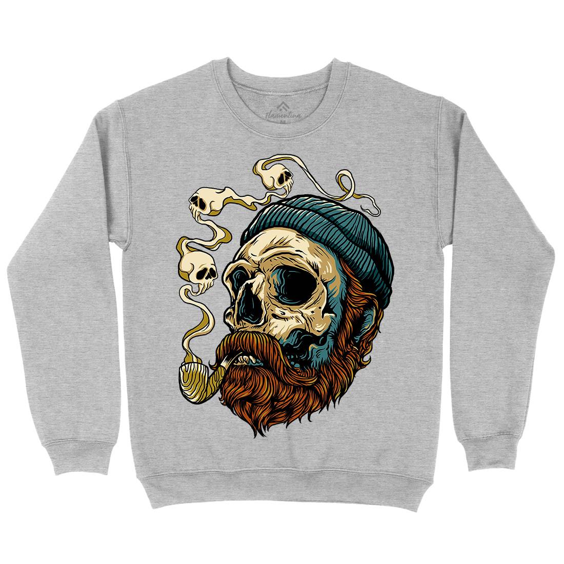 Sailor Skull Mens Crew Neck Sweatshirt Navy D074
