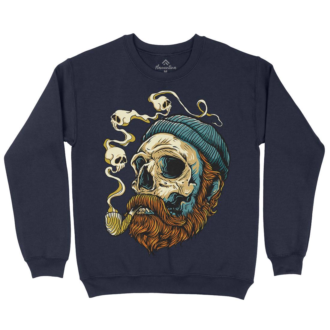 Sailor Skull Mens Crew Neck Sweatshirt Navy D074