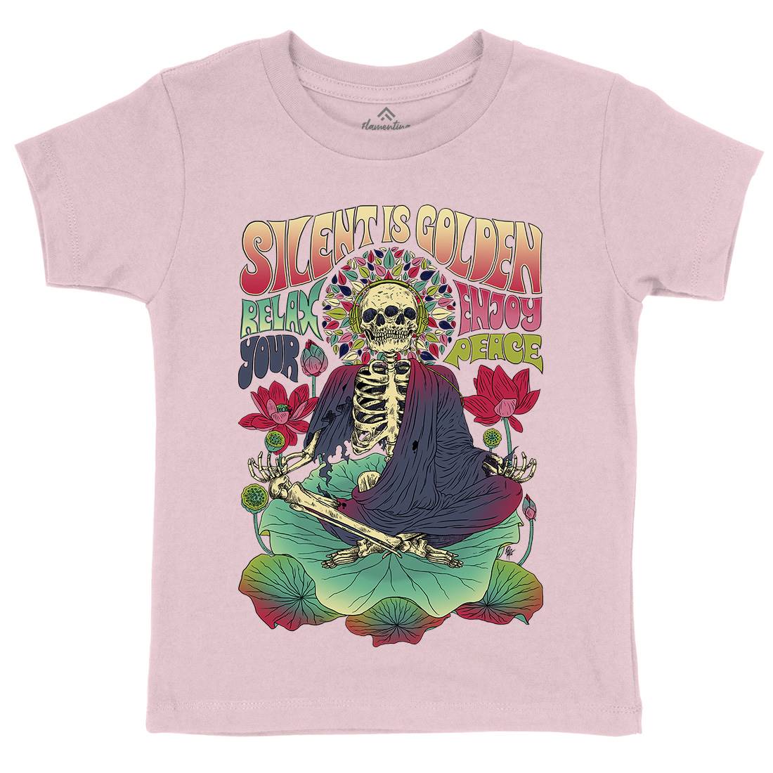 Silent Is Golden Kids Organic Crew Neck T-Shirt Peace D080