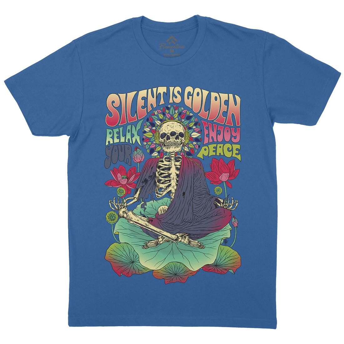 Silent Is Golden Mens Organic Crew Neck T-Shirt Peace D080