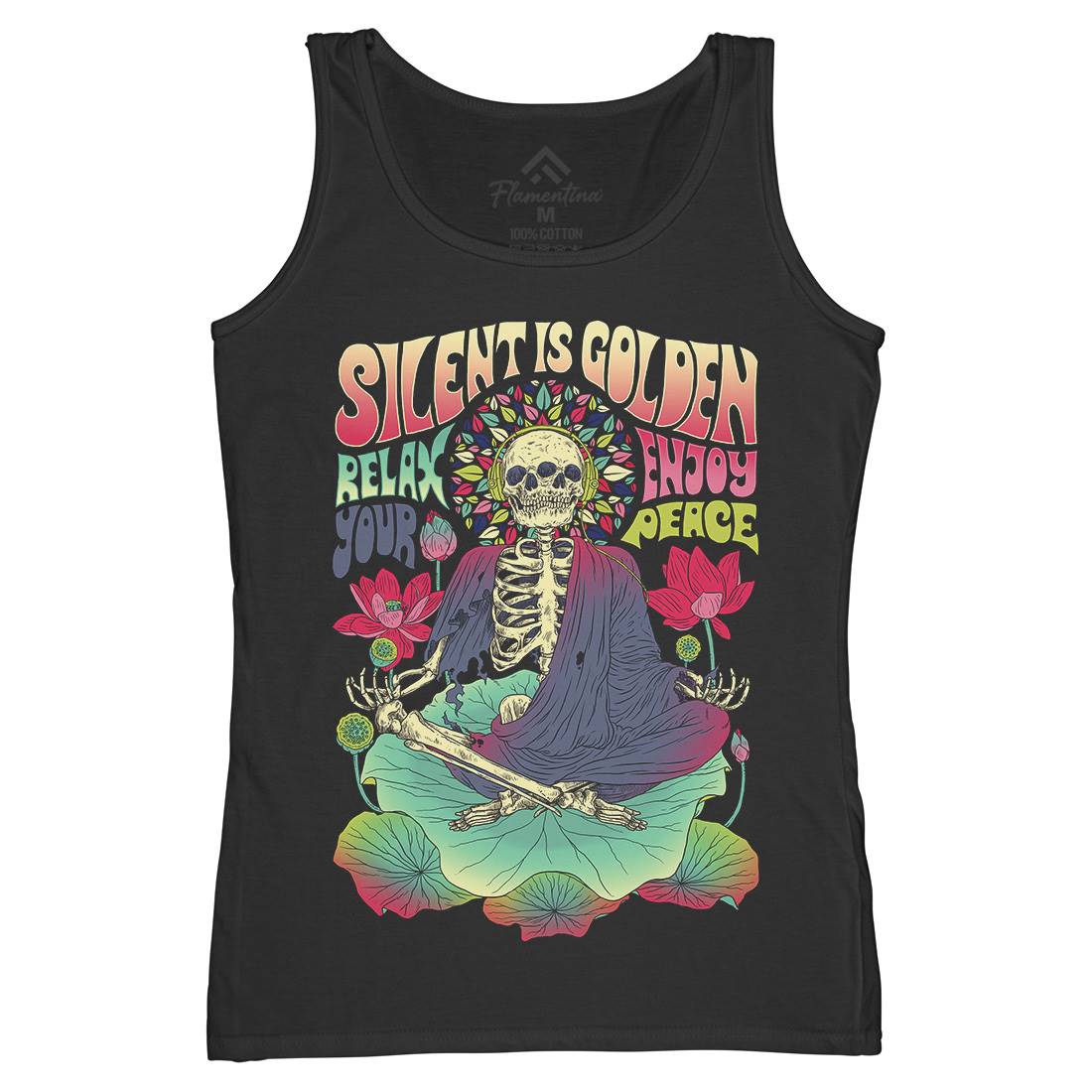 Silent Is Golden Womens Organic Tank Top Vest Peace D080