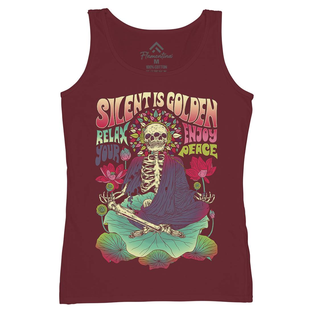Silent Is Golden Womens Organic Tank Top Vest Peace D080